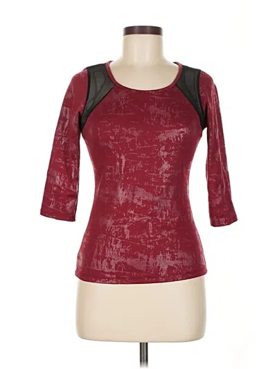 Pre-owned Love J 3/4 Sleeve Top Burgundy Scoop Neck Tops