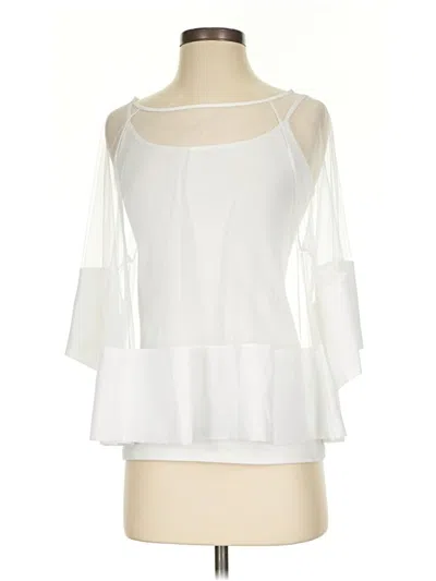 Pre-owned Love J 3/4 Sleeve Top Ivory Cold Shoulder Neckline Tops