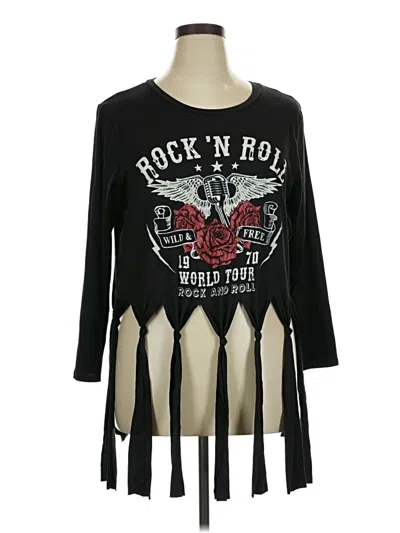 Pre-owned Love J 3/4 Sleeve T-shirt In Black