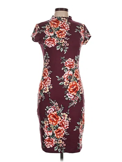 Pre-owned Love J Casual Dress In Burgundy