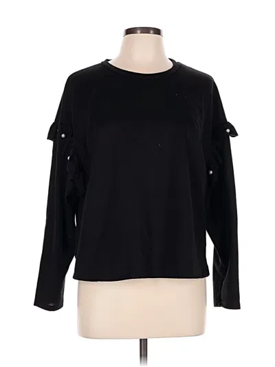 Pre-owned Love J Long Sleeve Top Black Cold Shoulder Neckline Tops