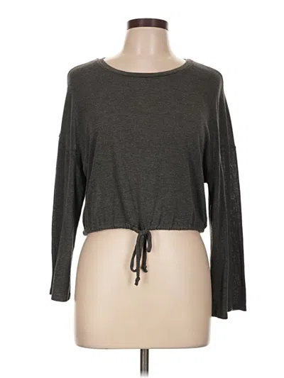 Pre-owned Love J Long Sleeve Top Gray Boatneck Tops
