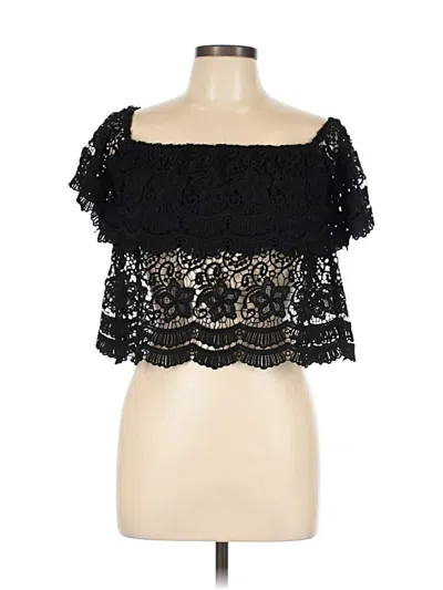 Pre-owned Love J Short Sleeve Blouse In Black