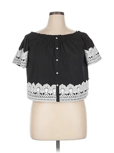Pre-owned Love J Short Sleeve Blouse In Black