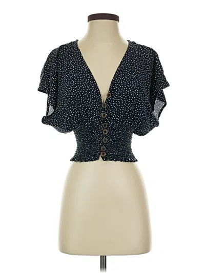 Pre-owned Love J Short Sleeve Blouse In Black