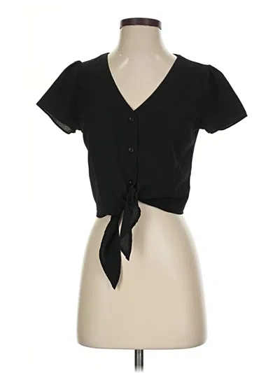 Pre-owned Love J Short Sleeve Blouse In Black