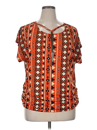 Pre-owned Love J Short Sleeve Blouse In Orange