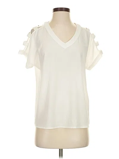 Pre-owned Love J Short Sleeve Blouse In White