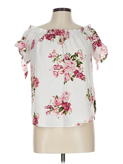 Pre-owned Love J Short Sleeve Blouse In White