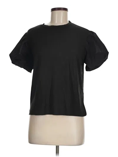 Pre-owned Love J Short Sleeve Top Black Crew Neck Tops