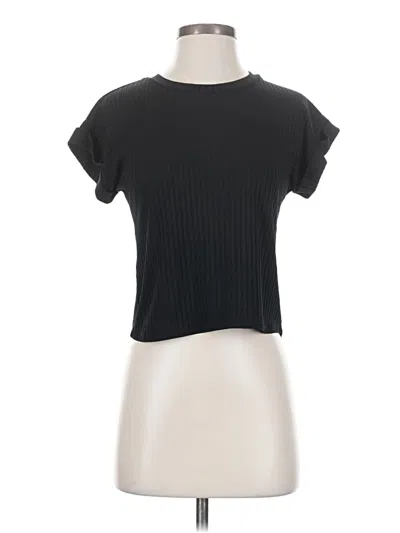Pre-owned Love J Short Sleeve Top Black Mock Neckline Tops