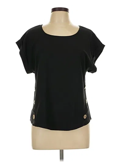 Pre-owned Love J Short Sleeve Top Black Scoop Neck Tops
