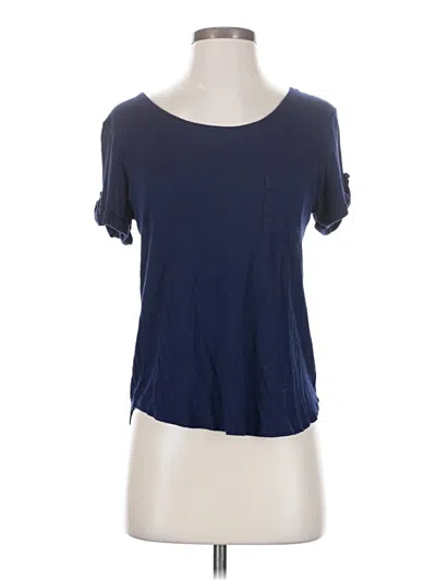 Pre-owned Love J Short Sleeve Top Blue Scoop Neck Tops