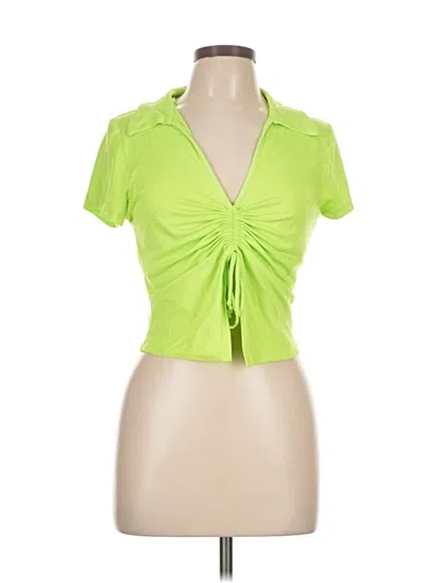 Pre-owned Love J Short Sleeve Top Green Sweetheart Neckline Tops