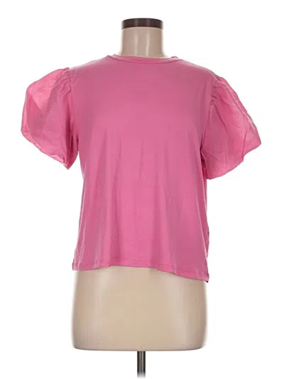 Pre-owned Love J Short Sleeve Top Pink Keyhole Neckline Tops