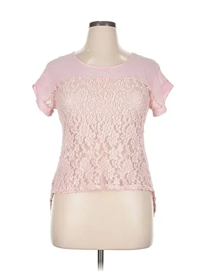 Pre-owned Love J Short Sleeve Top Pink Sweetheart Neckline Tops