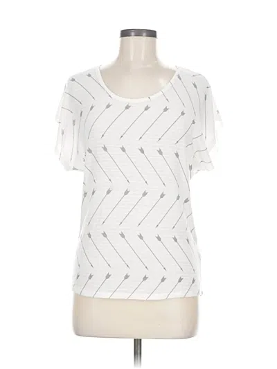 Pre-owned Love J Short Sleeve Top White Square Neckline Tops