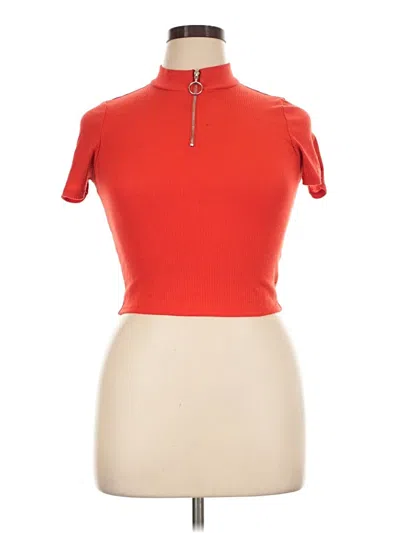 Pre-owned Love J Short Sleeve Turtleneck In Red