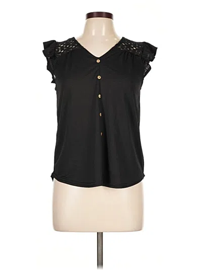 Pre-owned Love J Sleeveless Blouse In Black