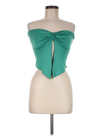 Pre-owned Love J Sleeveless Top Green Strapless Neckline Tops