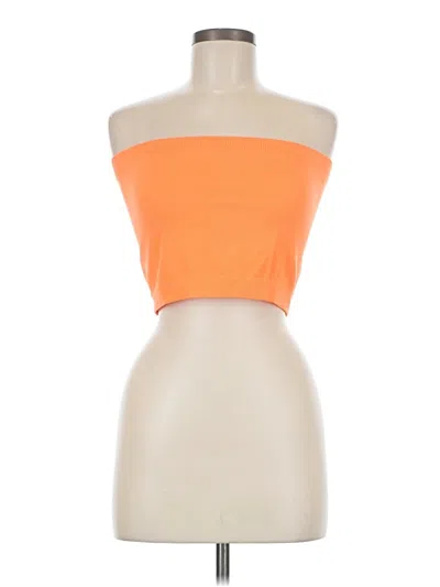 Pre-owned Love J Sleeveless Top Orange Strapless Neckline Tops