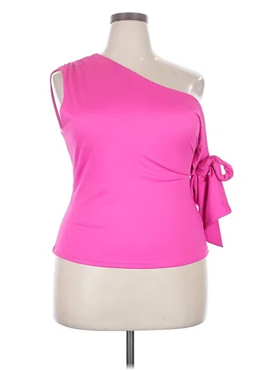 Pre-owned Love J Sleeveless Top Pink One Shoulder Neckline Tops