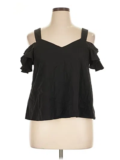 Pre-owned Love J Tank Top Black Cold Shoulder Neckline Tops