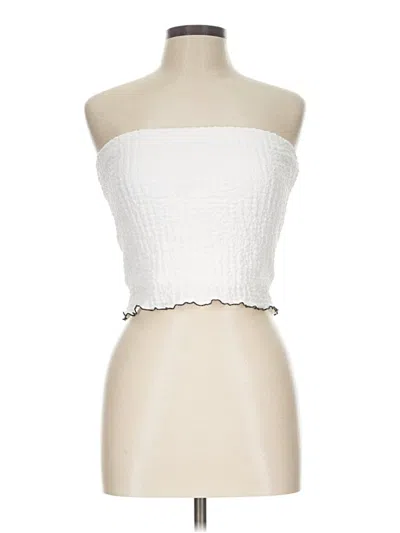 Pre-owned Love J Tube Top White Strapless Neckline Tops