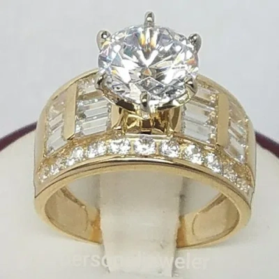 Pre-owned Love Jewels Inc Solid 14k Yellow Gold Round 5.5 Ct Cz Engagement Wedding Ring 7 In D
