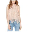 Love Juniors Dust Lace Halter Neck Sleeveless Blouse In Pink In Pink