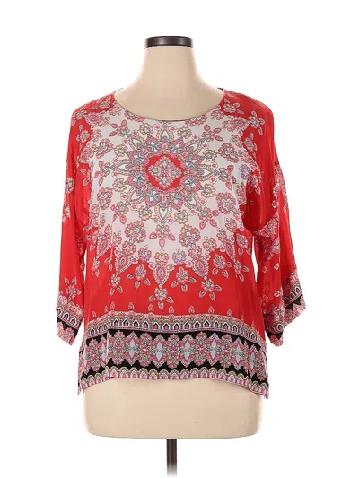 Pre-owned Love Kyla 3/4 Sleeve Blouse In Red