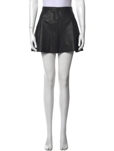 Pre-owned Love Leather Lamb Leather Mini Skirt In Black