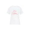 Love Letters X Women's Pink / Purple / White White & Pink Organic Cotton  Embroidered T-shirt In Pink/purple/white