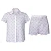 Love Letters X Women's Pink / Purple / White Pink & White Jaipur Paisley Pajama Shortie Set In Pink/purple/white