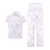 Love Letters X Women's Pink / White Pink Toile Cap Sleeve Long Pyjama Set In Multi