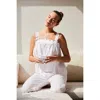 Love Letters X Women's White Organic Cotton Babydoll Pants Pj Set In White