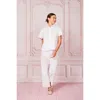 Love Letters X Women's White Organic Cotton Capsleeve Pj Pant Set In White