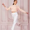 Love Letters X Women's White Organic Cotton I Love Bows Sweatpants In White
