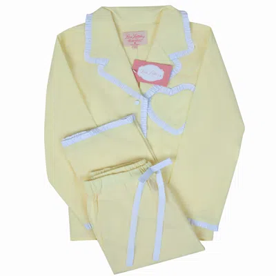 Love Letters X Yellow / Orange Women's Pyjama Set - Dolce Limone Lemon/white