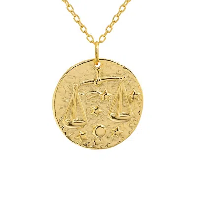 Love Local Jewelry Women's Libra Waae Zodiac Sign Necklace In Gold
