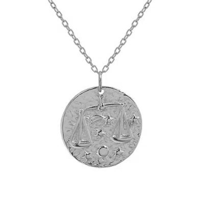 Love Local Jewelry Women's Libra Waage Zodiac Sign Necklace In Silver
