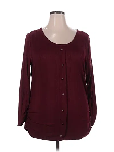 Pre-owned Love Long Sleeve Blouse In Burgundy