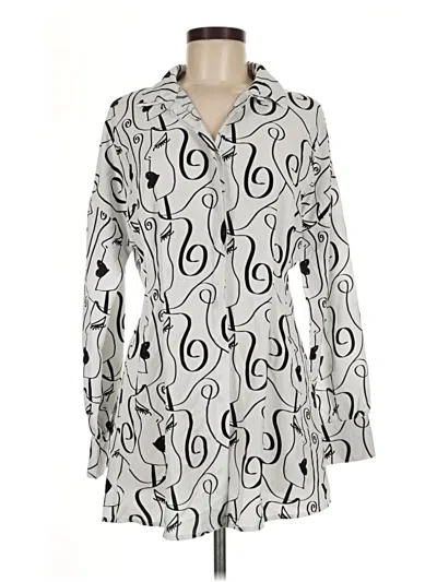 Pre-owned Love Long Sleeve Blouse In Silver