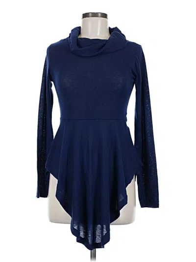 Pre-owned Love Long Sleeve Top Blue Cowl Neck Tops