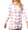 Love Love Tennis Limited Long Sleeve Vee Monroe Dress In Raspberry Red Hearts & Net