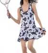 Love Love Tennis Limited Sandra Dee Court To Cocktails Tennis Dress In Cow Print