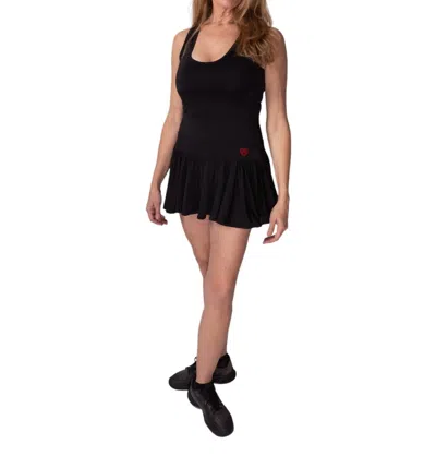 Love Love Tennis Sandra Dee Court Tennis Dress In Black
