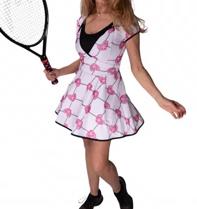 Love Love Tennis The Adeline Court To Cocktail Tennis Dress In Pink Hearts & Net
