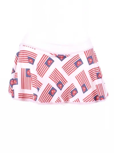 Love Love Tennis Women's Flag Love "o" Tennis Skirt In White Red