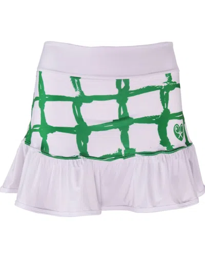 Love Love Tennis Women's Limited Tennis Net On Ruffle Skirt In White